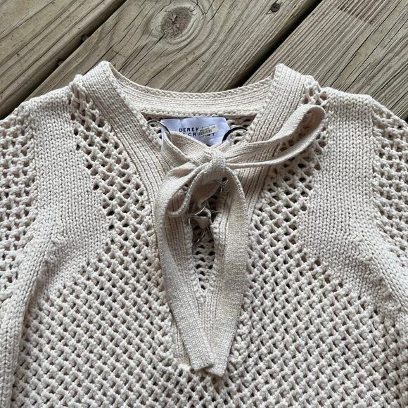 Derek Lam 10 Crosby Women's Open Knit Lace Up Sweater Size XS - Picture 6 of 12